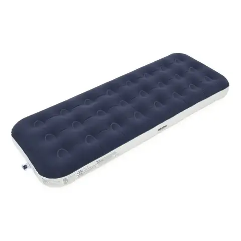 Milestone Single Flocked Airbed - Blue & White
