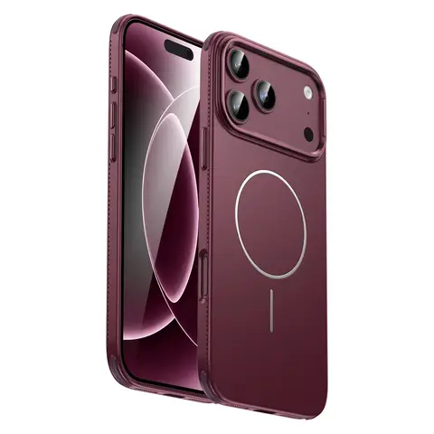 IM-CHEN iPhone 18 Pro Max Case Cover, Edge Heat Dissipation, MagSafe Magnetic Ring, Slim Version,Burgundy, 1 Piece