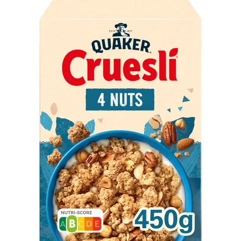 Quaker Cruesli 4 Noten Ontbijtgranen 450 gr