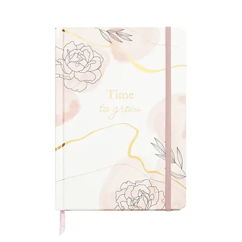 Jubiluu Divers A5 strukturierter Hardcover-Notizbuch, liniert - 96 Blatt (100 g/㎡-Offetpapier), Lesezeichen und Gummiband - klassischer cremefarbener Regelblock für Schreiben, Schule, Büro und Geschenke - Pink Marmor