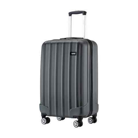 kono Cabin Suitcase 55x35x20cm ABS Hard Shell Carry On Trolley Case Lightweight Hand Luggage with 4 Wheels and Combination Lock (Grey)
