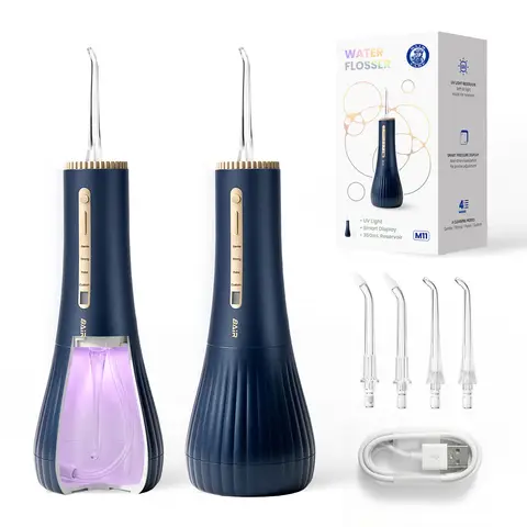 BAIR CARE M11 Water Flosser with UV Sterilization (99.9% Bacteria Removal), 360ml Extra Large Tank, Nozzle Storage, Rechargeable USB-C, 30-Day Battery Life, 4 Cleaning Modes, IPX7 Waterproof for Braces & Travel
