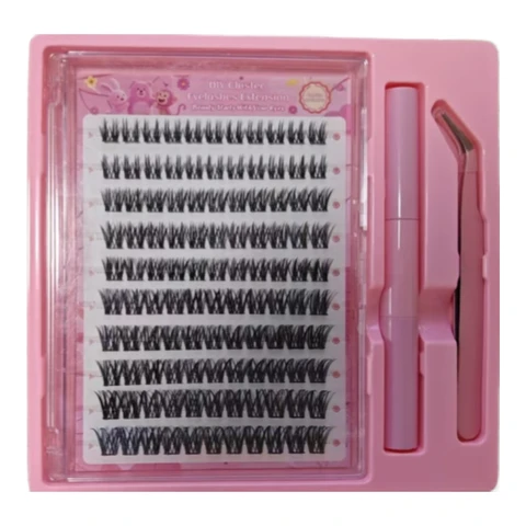 MeoMagic 10rows-120pcs Lash Extension Kit with Tweezers&Glue-F59