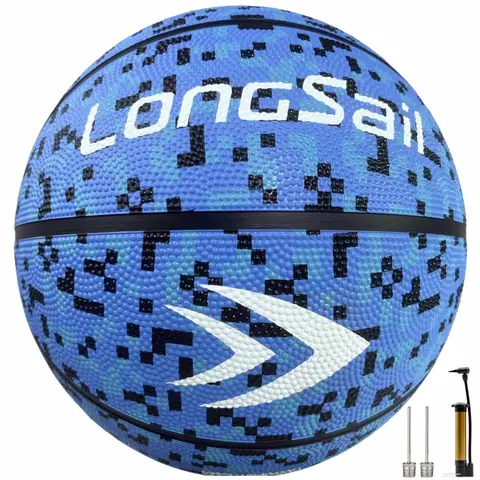 High-quality Rubber Basketball（29.5"） Size7#Camouflage Blue