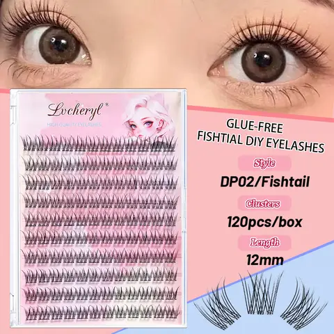 Lvcheryl Coffret Combo Premium pour Faux Cils - 10 Rangées de Faux Cils Auto-Adhésifs DP02