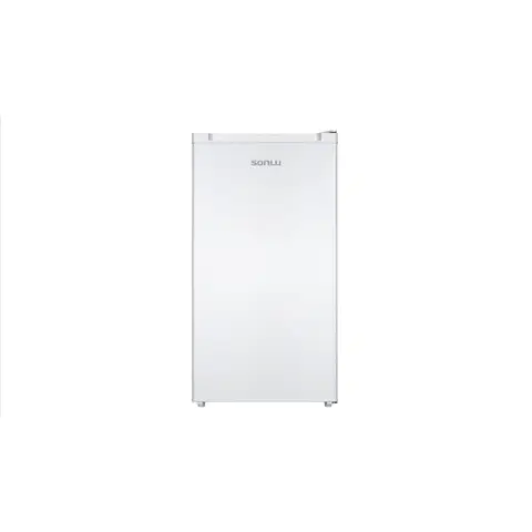 Sonlu 82L Table Top Fridge, Compact Single Door Refrigerator with Chiller Compartment, Adjustable Temperature Control, LED Light, 40dB Low Noise, Energy Class E, White