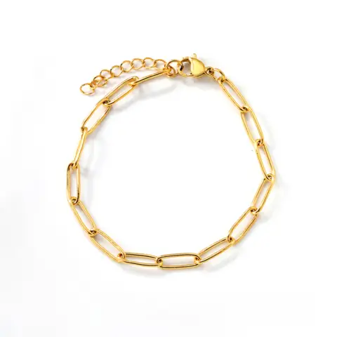 Long Link Chain 18K Gold Plated Bracelet
