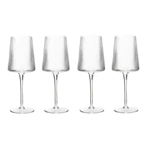Eldon Set of Four Ribbed Wine Glasses