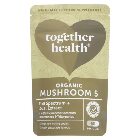 TOGETHER HEALTH - Organic Mushroom 5 Complex - Full-Spectrum Extract 800mg - 60 CAPS