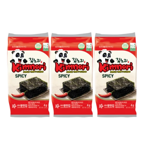 Kimnori Gewürzter Seetang SPICY 3x4g