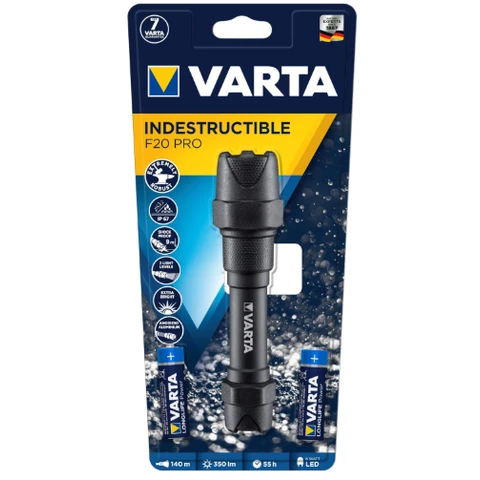 Varta Indestructible H30 Pro COB LED Laterne mit 6 x AA Longlife Power Batterien, Wasser- und Staubdicht, Stoßfest, Bruchsichere Linse und Reflektor [Energieklasse A++]