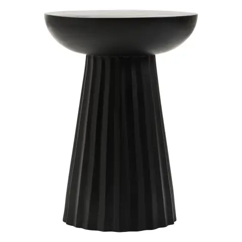 Fifty Five South Walsa Side Table Ribbed Mango Wood Black