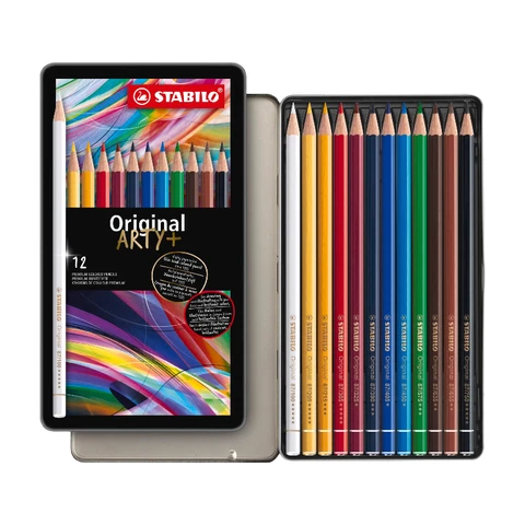 STABILO Crayon Original Premium 12 Couleurs Boîte En Métal