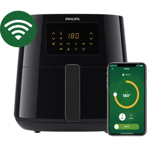 Philips Connected 5000 Airfryer - HD9280/70 - 6.2L XL - Rapid Air Technologie - Zwart