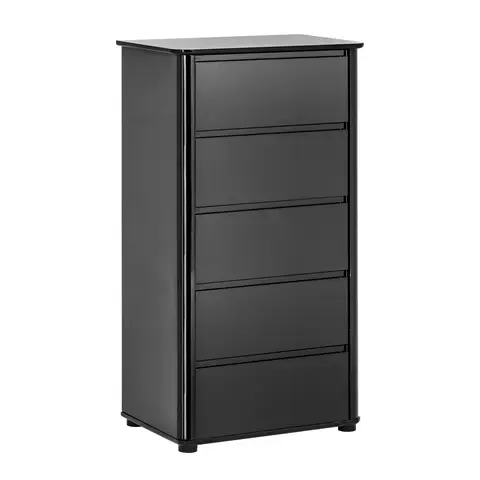 Interiors by Premier Drawer Chest Moritz High Gloss 5 Drawer Black
