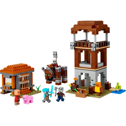 LEGO Minecraft 21278 Het Plunderaar Uitkijkpunt en Ravager