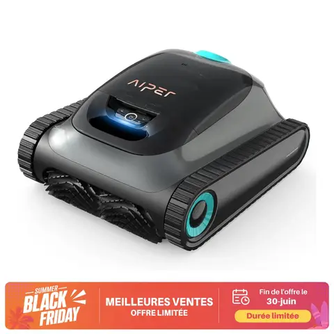 AIPER Scuba S1 Robot Piscine Fond et Parois, Ligne d'eau, Aspirateur Piscine sans Fil, 4 Modes, 150Min d'Autonomie, Escalader Les Murs, Navigation Intelligente 2.0, Idéal pour Piscines Enterrées 150㎡
