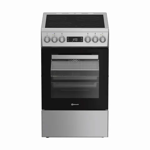 Bauknecht B5V8LMX Standherd mit Umluftbackofen und 8 Funktionen, Kochfeld mit 4 Kochzonen, Hydrolyse Reinigungsfunktion, 60 Liter Fassungsvermögen, Edelstahl Optik [Energieeffizienzklasse A]