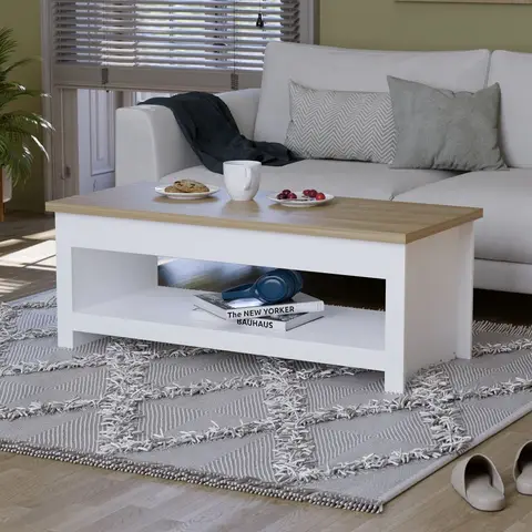 Vida Designs Coffee Table Arlington Rectangle White/Oak Effect