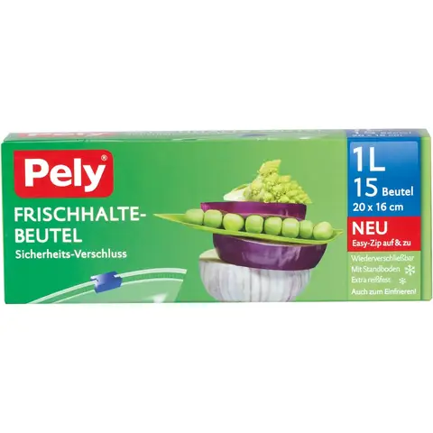 Pely Frischhalte-Beutel 1l m.Sicherheits-Verschluss  15 St