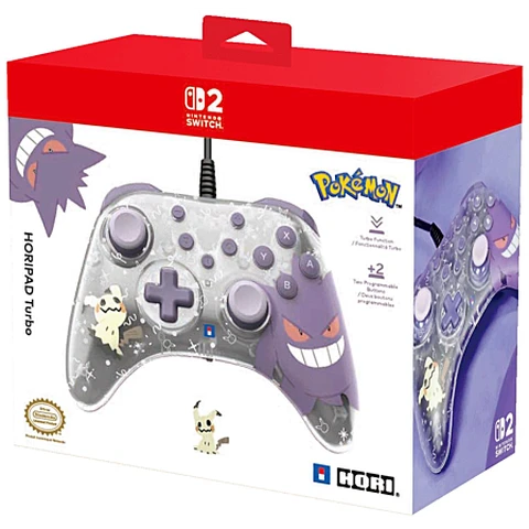HORI Pokémon Manette filaire Horipad Turbo Ectoplasma et Mimiqui pour Nintendo Switch et Switch 2