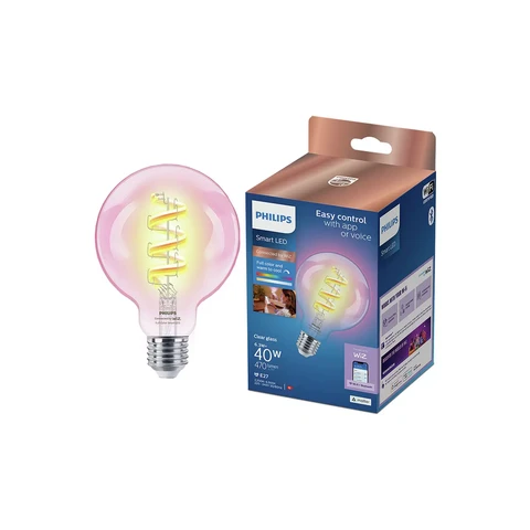 Philips Smart Light Bulb LED Globe Filament Screw E27 Full Colour & Warm/Cool Spectrum 40W