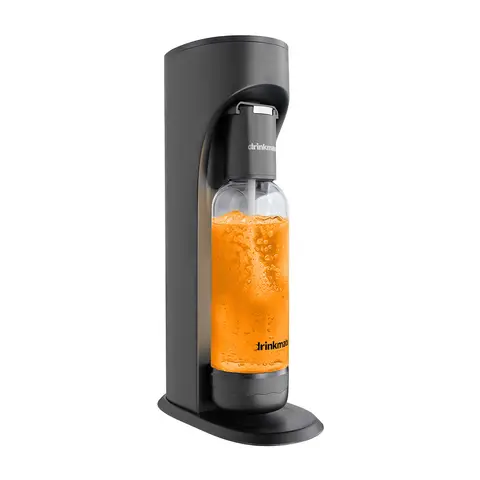 Drinkmate OmniFizz Sparkling Water Maker - Matt Black, Carbonates Any Drink, Fizz Drink Maker, 1x CO2 Cylinder Included