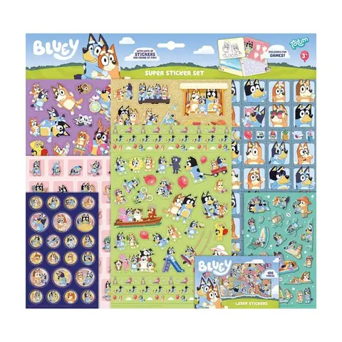 Totum Bluey Super Sticker Set， Over 300 Stickers (Laser， Puffy & More)