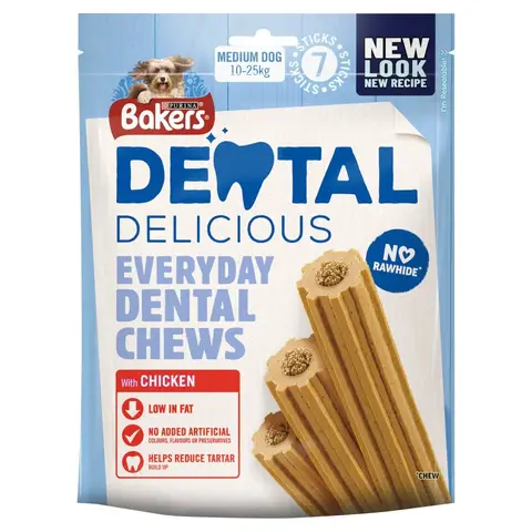 Bakers Dental Delicious Med Dog Treat Chicken 200g