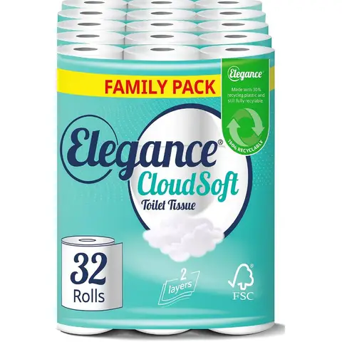 Elegance CloudSoft Toilet Tissue 2 Ply 32 Rolls