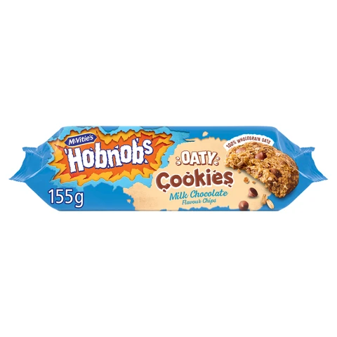 Mcvitie's Hobnobs Biscuits Oaty Cookies Milk Chocolate 155g