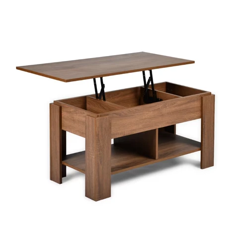 Urban Meuble salontafel met lift-top, opbergruimte en legplank, eiken afwerking