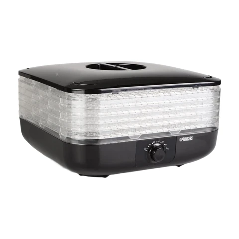 Princess 01.112380.01.001 Lebensmitteltrockner, 6 Einschübe, einstellbare Temperatur, 245W, Schwarz - 1 Stück