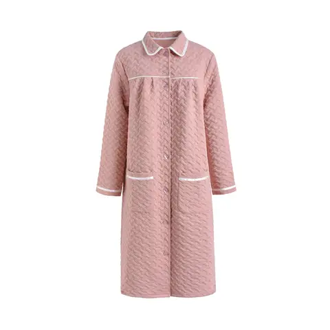 IZURIA lapel pink long sleeved robe  S