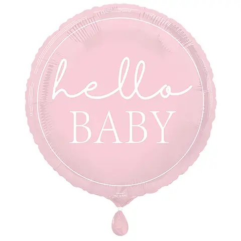 Unique Hello Baby Foil Balloon, Pink, 45cm