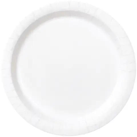 Unique Party Paper Plates, White, 22cm, 16 Pack