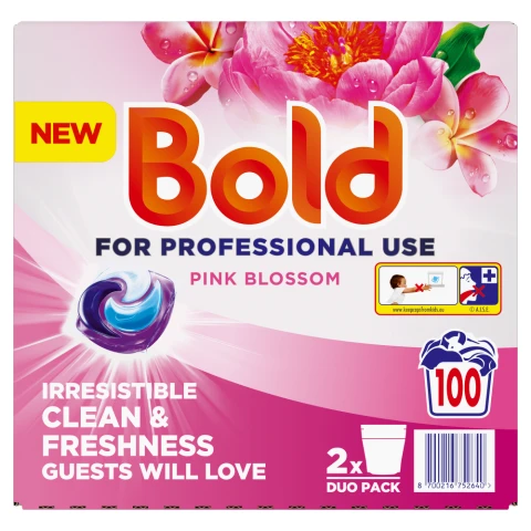 Bold Professional All-in-1 Washing Detergent Capsules Pink Blossom, 100 Washes, Irresistible Clean