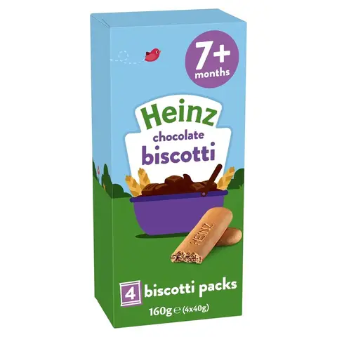 Heinz Chocolate Biscotti Baby Food 7+ Months 4 x 40g