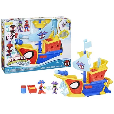 Marvel Spidey and his Amazing Friends Water-Webs Webs Ahoy Bubble Pirate Ship