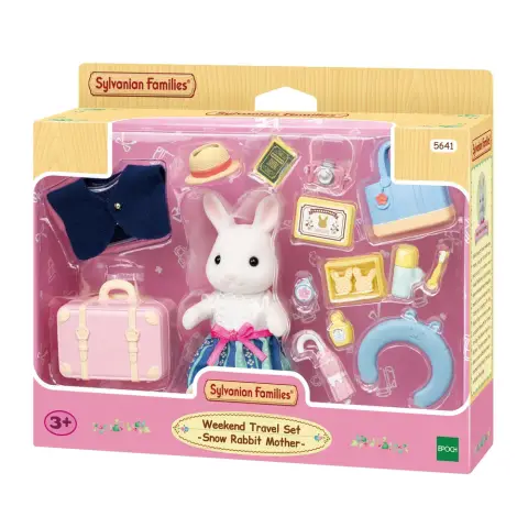Sylvanian Families Weekend Travel Set with Snow Rabbit Mother