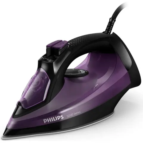 Philips 5000 Series Dampfbügeleisen – 2.400 W, Dampfstoß bis zu 180 g, SteamGlide Plus-Bügelsohle, Tropf-Stopp-System, Vertikaldampf, Effizientes Bügeln, Automatische Kalkreinigung (DST5030/80)