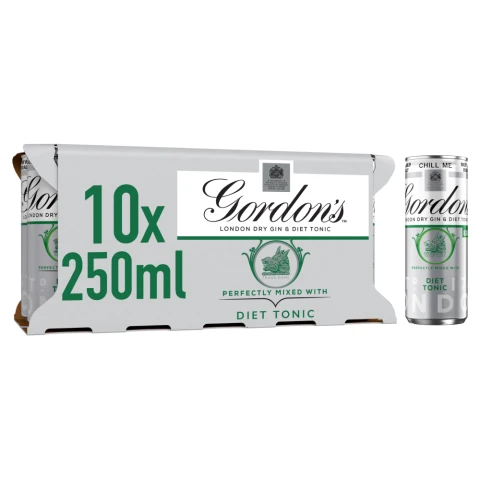 Gordon's Gin & Slimline Tonic 10x250ml