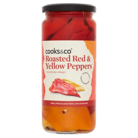 Cooks & Co Roasted Red & Yellow Peppers - 460G