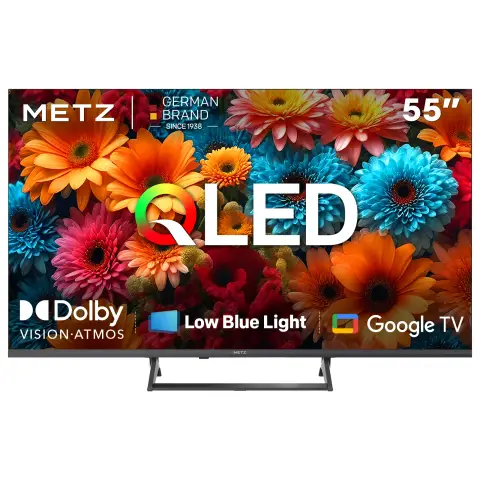METZ QLED 55 Inch Smart TV, 55MQF7500Z, HDR10+, Dolby Vision&Atmos, MEMC, VRR, Low Blue Light, Google TV, Googlecast,Tuner DVB-T/T2/C/S/S2