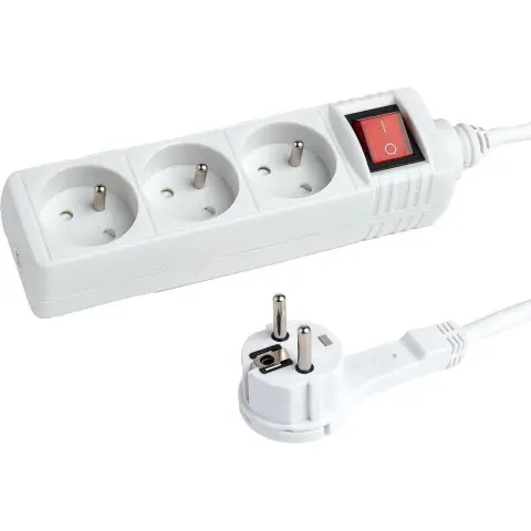 Hama Standard 3-socket power strip 1.5m - white