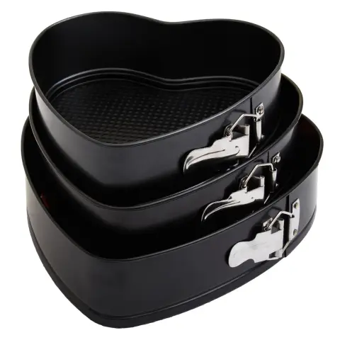 From Scratch Set Of Three Heart Shaped Springform Cake Tins