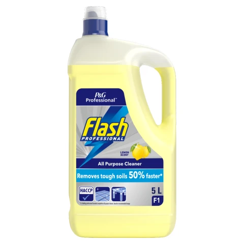 Flash Professional  All Purpose Cleaner, 5L, Lemon, Removes tough soils 50% faster
