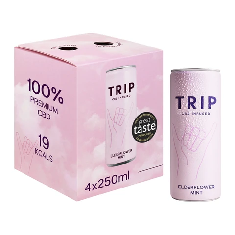 Trip CBD Elderflower & Mint 4 x 250 ml