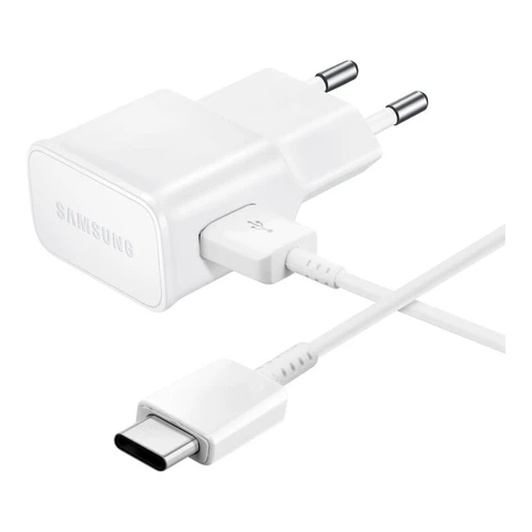 Samsung EP-TA200EWE USB-A 15W Wandladegerät mit EP-DR140AWE USB-A - USB-C Kabel (OOB Bulk - Ersatzverpackung) - Weiß