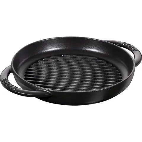 Staub Grillpfanne rund, schwarz, 22 cm